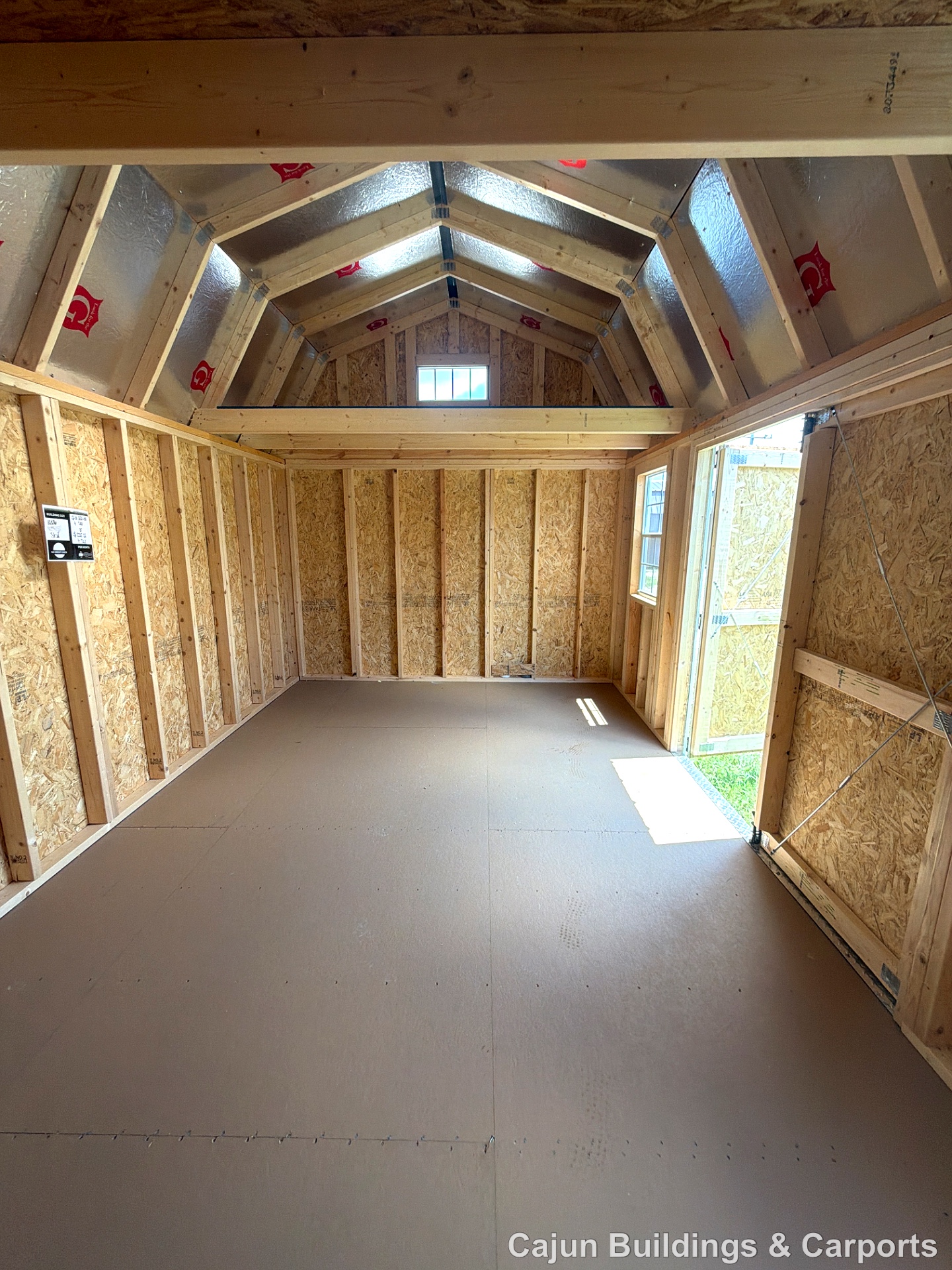 10x16 Side Lofted Barn at Cajun Buildings and Carports