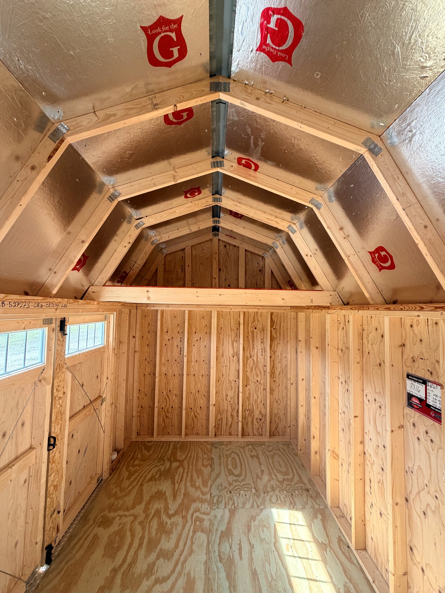 8x16 Side Lofted Barn at Graceland of Cumming