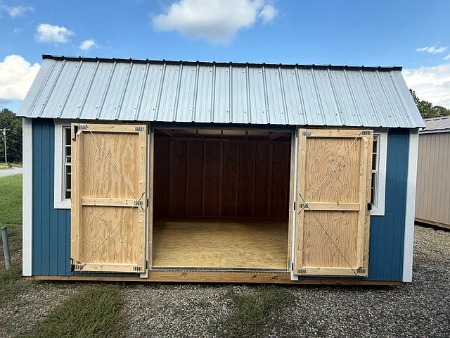 10x16 Side Lofted Barn at Graceland Portable Buildings of the Carolinas / Dixie Motors, LLC