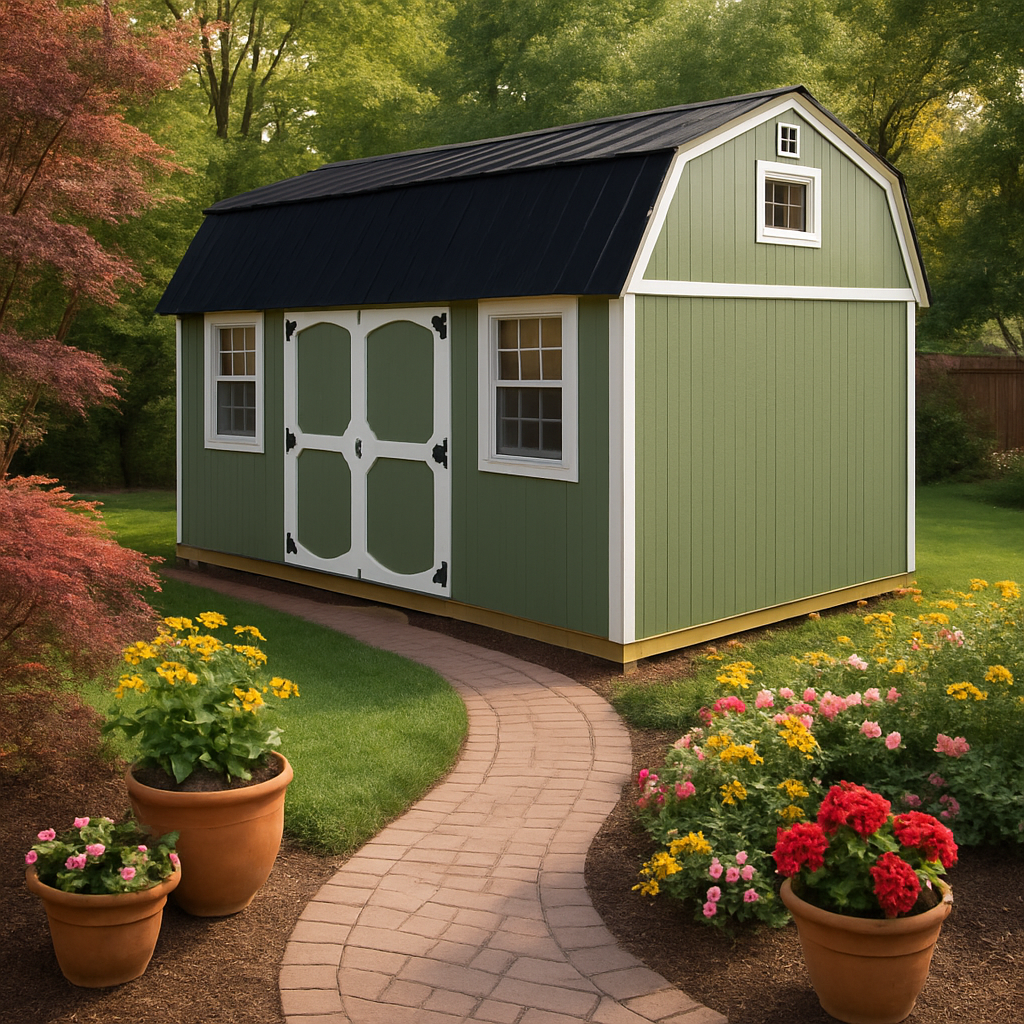 10x16 Side Lofted Barn at ACE Buildings - Graceland of Corpus Christi