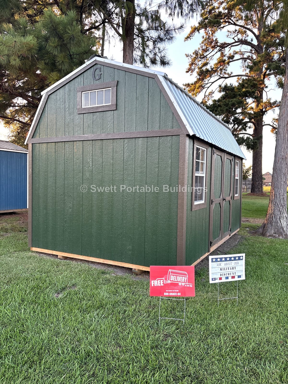 10x16 Side Lofted Barn at Swett Portable Buildings LLC