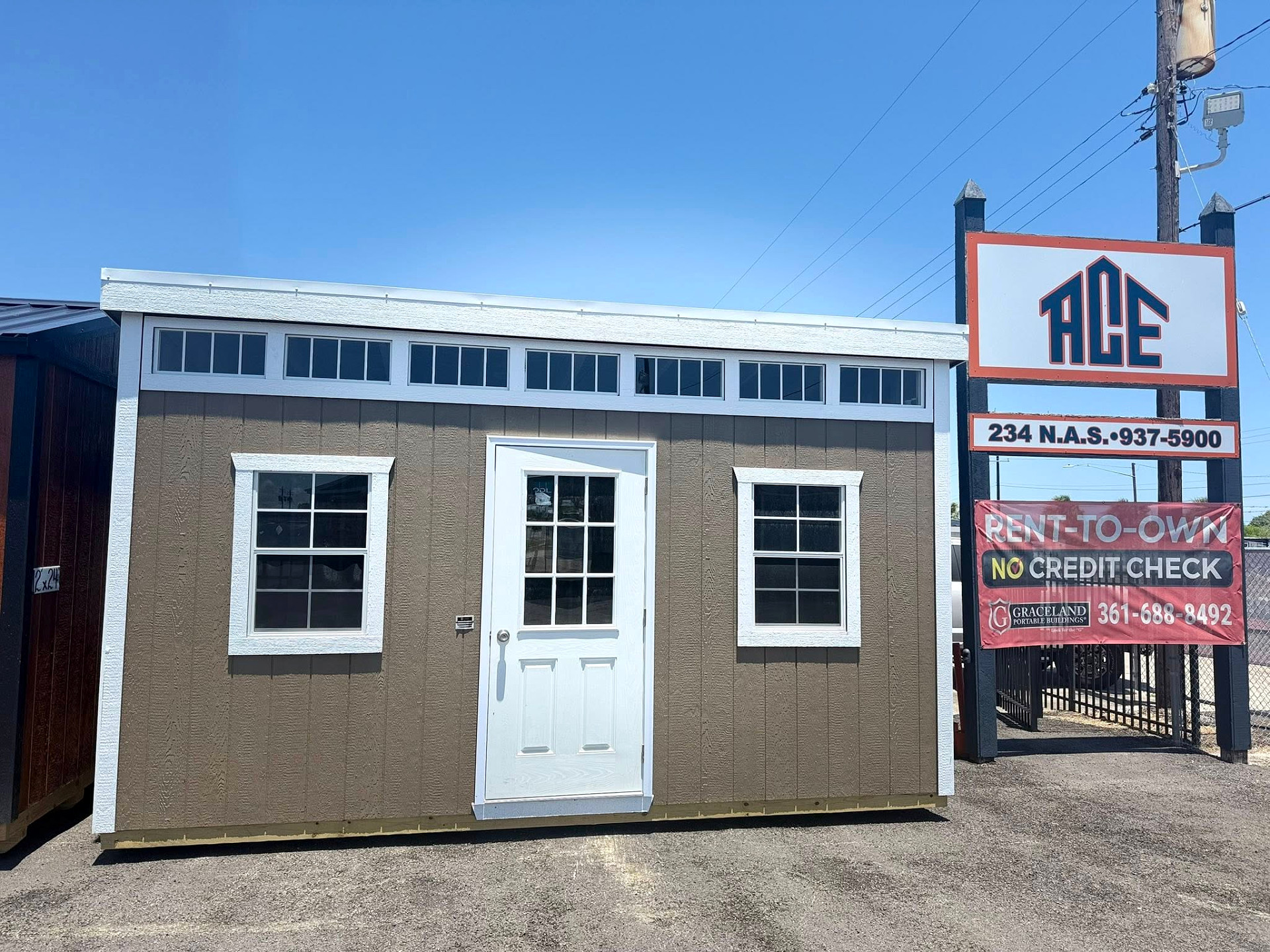 10x16 Urban Shed at ACE Buildings - Graceland of Corpus Christi