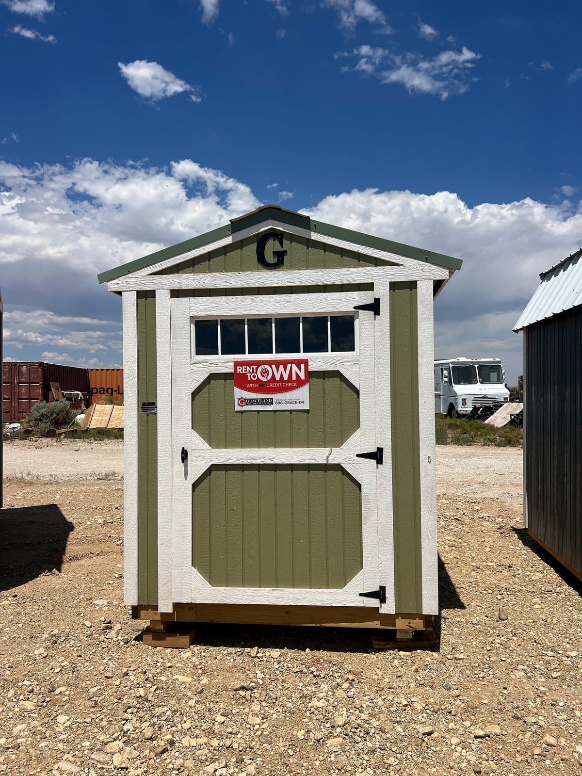 6x8 Utility Shed at Graceland Portable Buildings Dealer, El Prado. Taos House & Stone