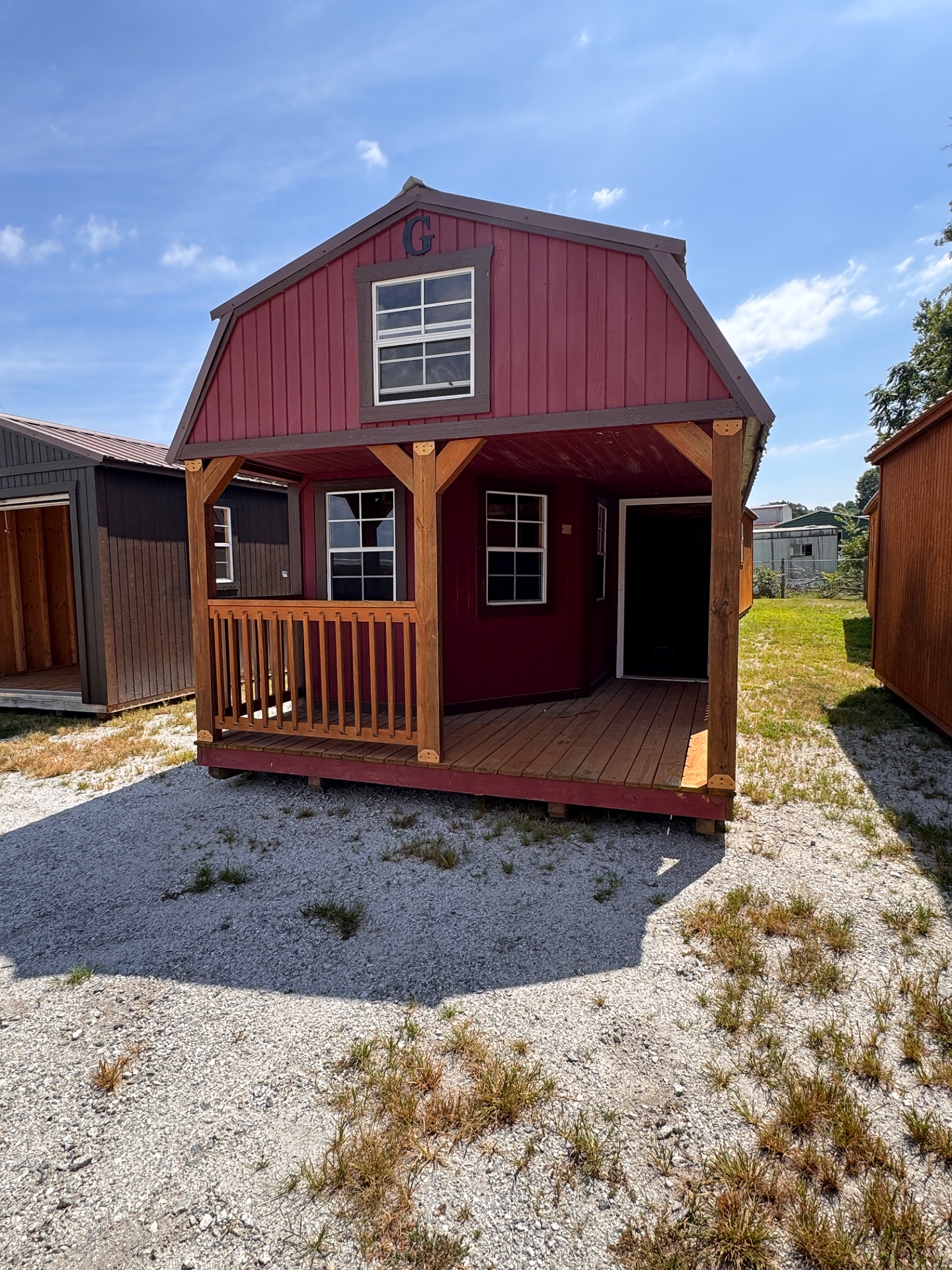 12x24 Wrap Around Porch Lofted Barn Cabin at Graceland of Cumming