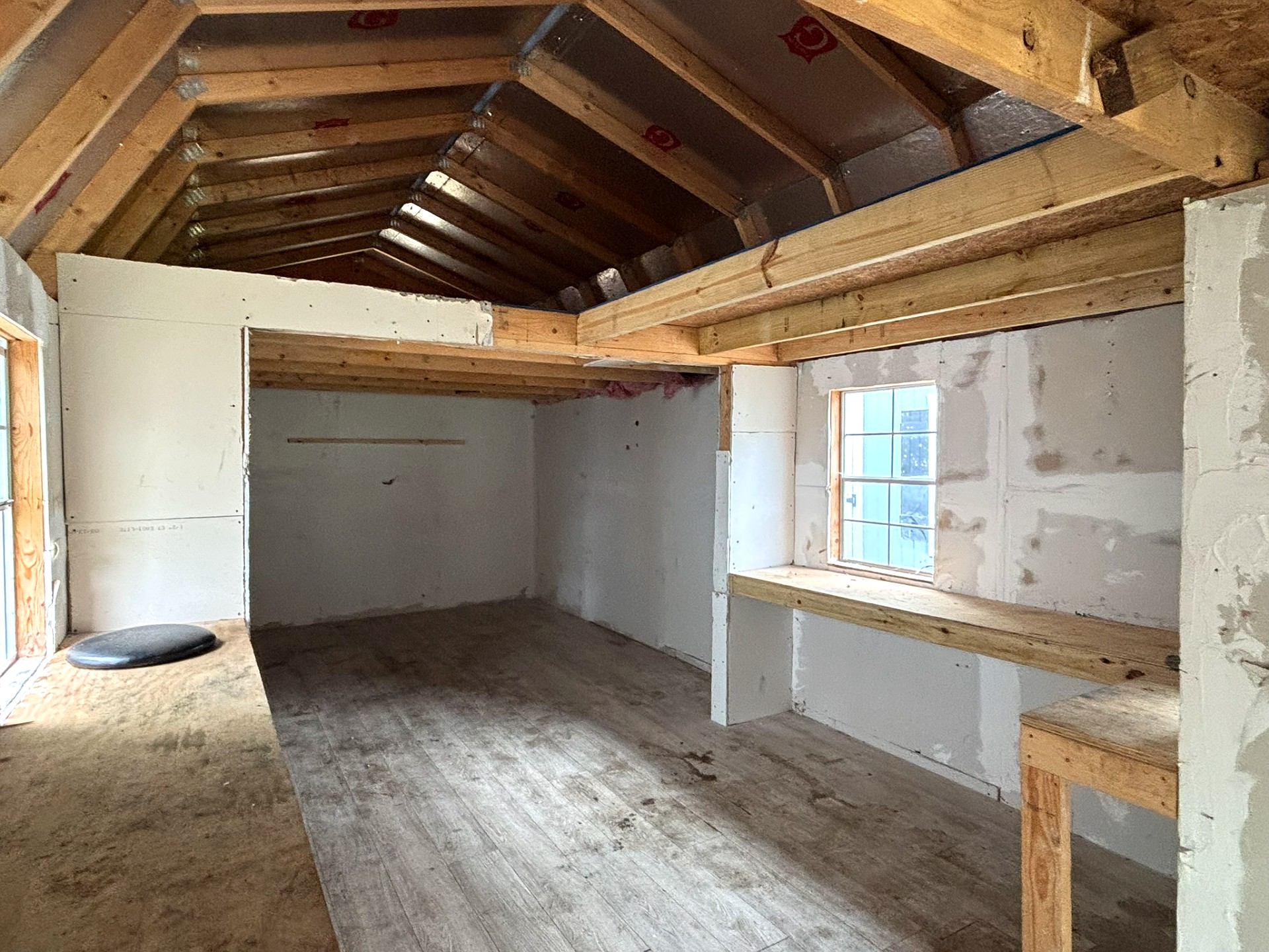 12x32 Wrap Around Porch Lofted Barn Cabin at Portable Buildings of Ravenel