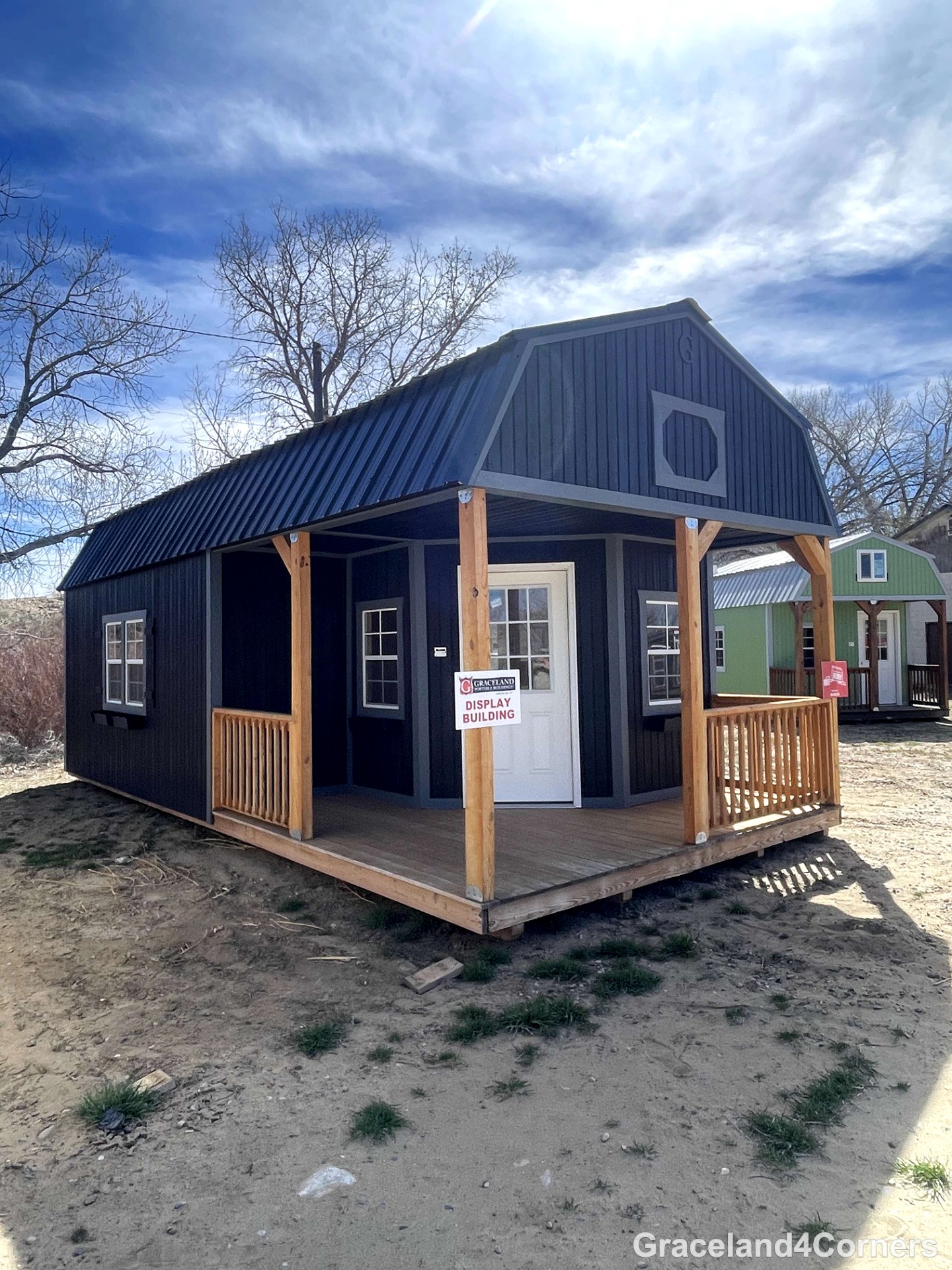 14x28 Wrap Around Porch Lofted Barn Cabin at GRACELAND FOUR CORNERS