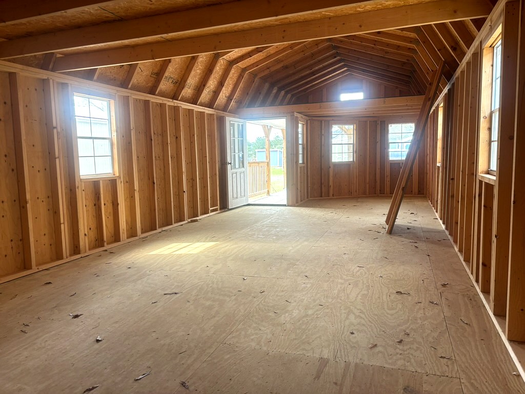 14x40 Wrap Around Porch Lofted Barn Cabin at Portable Buildings of Ravenel