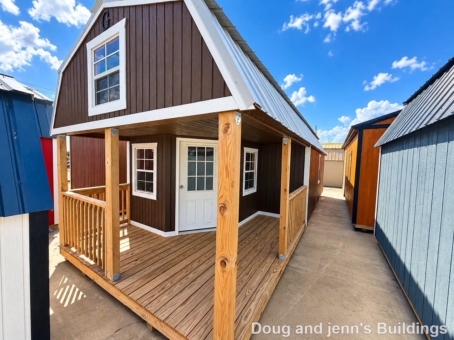 12x32 Wrap Around Porch Lofted Barn Cabin at Doug and Jenn's Buildings
