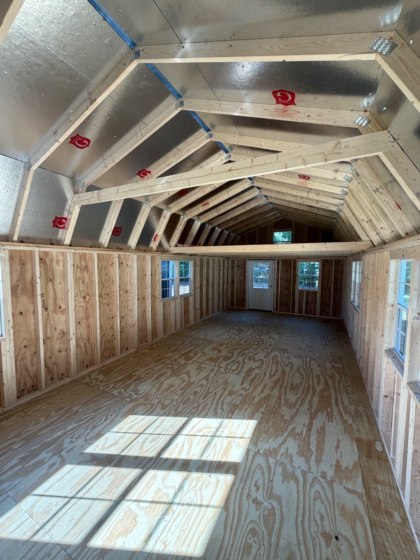 14x40 Wrap Around Porch Lofted Barn Cabin at Willis Buildings