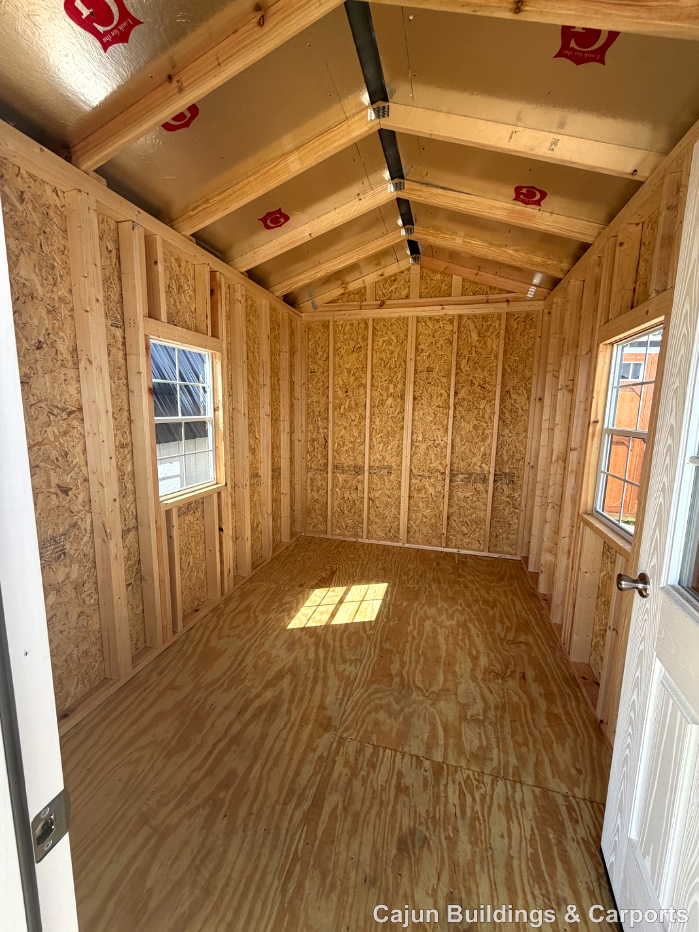 8x16 Cabin at Cajun Buildings and Carports