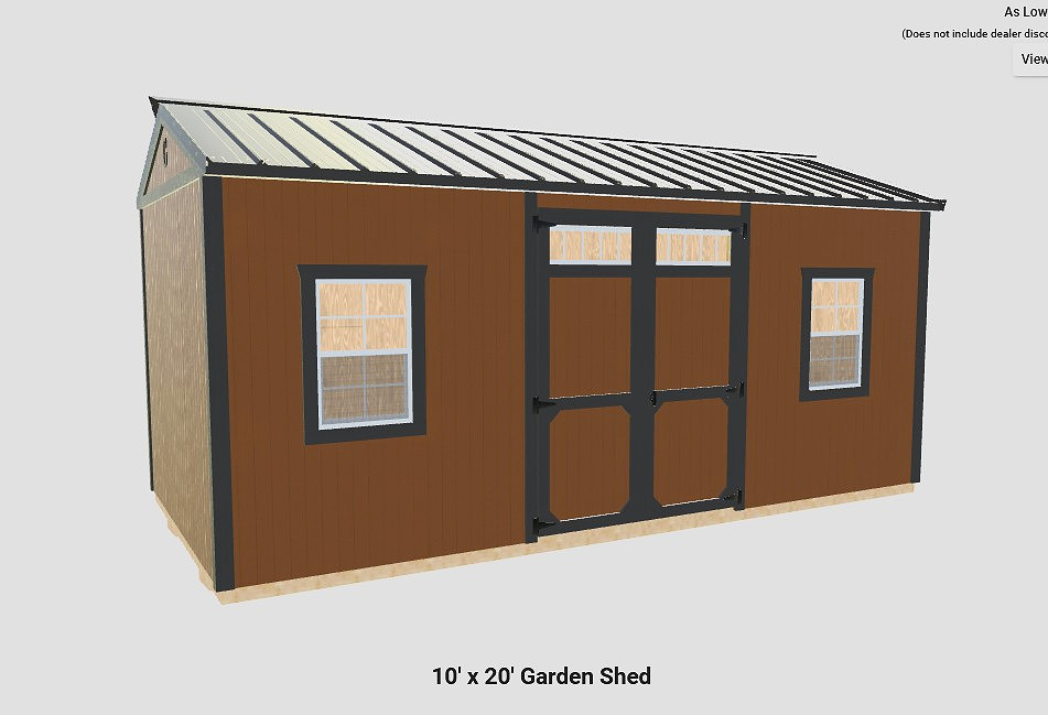 10x20 Garden Shed at ACE Buildings - Graceland of Corpus Christi
