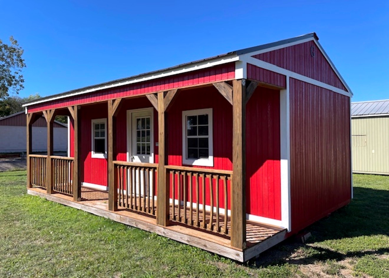 16x24 Side Porch Cabin at ACE Buildings - Graceland of Corpus Christi