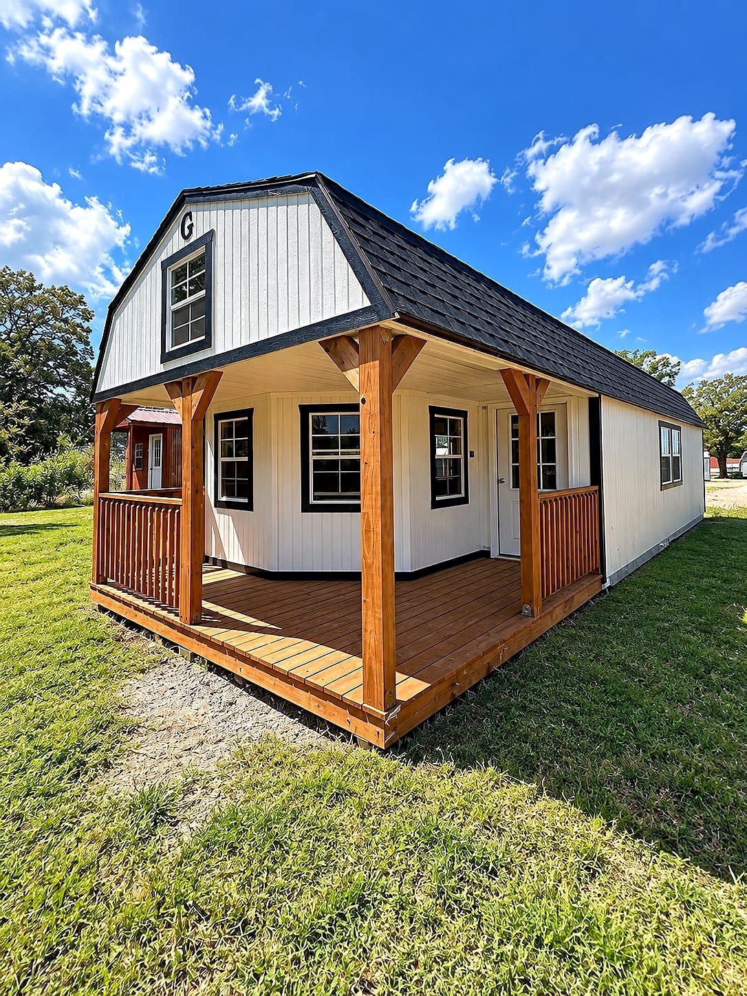 14x40 Wrap Around Porch Lofted Barn Cabin at G&L Carports & Portable Buildings